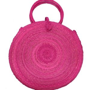Handmade Shoulder Handbag From Iraca Palm Pink